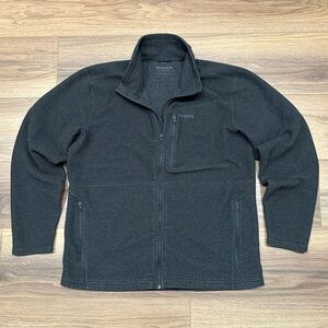 Simms Rivershed Full Zip Fleece in Black Heather Size Large